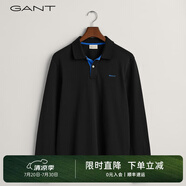 GANT/甘特春季新款polo衫上衣簡約純色時尚休閑撞色翻領長袖T恤男 433-夜藍色 M