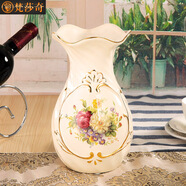 梵莎奇 歐式陶瓷創(chuàng)意花瓶客廳電視柜酒柜裝飾品插花水培滿天星花瓶擺件 E小號(hào)