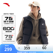 安踏（ANTA）速暖羽絨丨羽絨馬甲男士冬季四防保暖立領(lǐng)棉服背心外套上衣 基礎(chǔ)黑-3 M (男170)