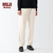 無印良品 MUJI 女式 燈芯絨輕便褲休閑褲秋冬季 純棉全棉 BEE06C2A 米白色 S