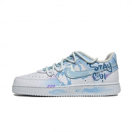 耐克（NIKE）【定制球鞋】Nike Court Vision 1 海浪椰椰 潮流個性 椰子樹 字 淺藍 40.5