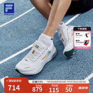 FILA 斐樂官方男鞋NUVOLE 3 RUN路跑鞋男2025夏新款柔云3運動跑步鞋男 明亮白-BW 40.5