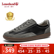 楓葉（leaveland）意大利男鞋2025新品真牛皮復古情侶款德訓鞋戶外男士運動休閑板鞋 【2.0防潑水】黑色（皮鞋碼） 41
