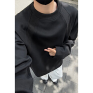 利赫倫（LIHELUN）美式復(fù)古解構(gòu)拼接長(zhǎng)袖T恤男秋季潮牌小眾百搭打底衫寬松休閑上衣 黑色 M