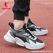 喬丹（QIAODAN）運(yùn)動(dòng)鞋男秋季新款男款皮面防水老爹鞋休閑鞋軟底跑步鞋男鞋 黑色/暖灰色-320B 39