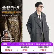 伯爵卓爾高端全羊毛雙面呢大衣100%男士2025秋冬季新款中長款通勤男裝外套 山巖灰 【二代升級(jí) - 石墨烯 / 鵝絨內(nèi)膽】  3XL (190)