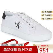 Calvin Klein高端品牌男鞋低幫系帶休閑CK板鞋白色2025新款平底百搭球鞋運動(dòng)鞋 白色 44