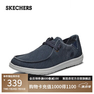 斯凱奇（Skechers）男鞋夏季一腳蹬帆布鞋商務(wù)通勤休閑軟底板鞋66387