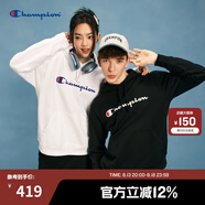 Champion【王俊凱同款】冠軍衛(wèi)衣男春秋基礎(chǔ)款棉質(zhì)美式情侶連帽套頭衫上衣 白色 L