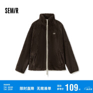 森馬（Semir）外套女插肩袖珊瑚絨仿羊羔毛2024冬季立領(lǐng)寬松夾克109724108003