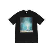 SupremeWeek 8  Tee 蠟燭字母印花圓領(lǐng)短袖美式潮流T恤 男女同款 黑色 M