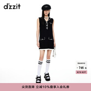 DZZIT【爆款補單】小香風(fēng)連衣裙明星同款地素連衣裙夏季 黑色 M
