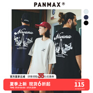 潘·麥克斯（PANMAX）PANMAX潮牌大碼男裝2025夏季新款天使翅膀小眾印花設(shè)計(jì)純棉短袖男 黑色 5XL