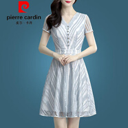 皮爾卡丹（pierre cardin）中年媽媽高貴夏裝連衣裙2023年新款夏季女裝中長(zhǎng)款氣質(zhì)刺繡蕾絲裙 798網(wǎng)紗繡花今年流行的輕奢品牌 XL 建議(115-122斤)
