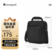 WINPARD/威豹商務(wù)男包手提公事包休閑單肩包出差男包斜挎包 黑色(標準版四層袋可放9.7寸平板