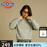 dickies春夏logo貼布繡休閑美式圓領(lǐng)毛圈衛(wèi)衣寬松男女情侶裝 灰色 L