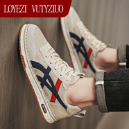 LOYEZI VUTYZIUO輕奢男鞋2025夏季新款男士休閑百搭板鞋復(fù)古網(wǎng)面防滑軟底運(yùn)動潮鞋 卡其皮面 39