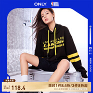 ONLYNBA聯(lián)名款字母印花抽繩連帽衛(wèi)衣女|12319S012 H1Z 黑色BLACK XL (175) 92A