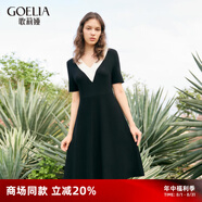 歌莉婭女裝新品連衣裙春裝爆款簡約洋氣赫本風(fēng)v領(lǐng)高級小黑裙1C3C4G1T0 00B黑色 S
