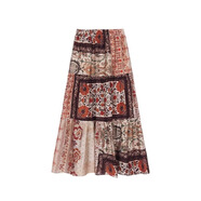 子耳文藝民族風(fēng)半身裙小個(gè)子女生復古印花夏波西米亞女季海邊 民族風(fēng)半裙 S