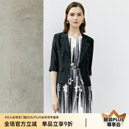 顏域（YANYEE）修身小西裝外套女2024新款夏季通勤職業(yè)氣質(zhì)短款薄款女士西服 黑色 L/40