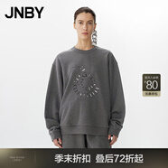 JNBY【商場(chǎng)同款】25春新品衛(wèi)衣寬松圓領(lǐng)套頭5P1414990 077/雜灰咖 M