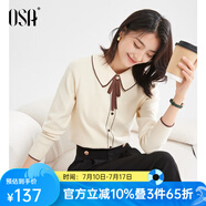 歐莎（OSA）熱銷款千金小香風(fēng)減齡內(nèi)搭娃娃領(lǐng)針織衫春款2025年新款百搭 杏色A 2XL