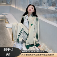 COZOK高端運(yùn)動(dòng)品牌洋氣時(shí)尚運(yùn)動(dòng)套裝女春秋鹽系穿搭撞色學(xué)院風(fēng)寬松衛(wèi)衣休閑褲兩件套 杏色 （兩件套） 2XL 【建議160-180斤】