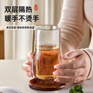 品喻（PINYU）雙層玻璃杯高硼硅家用隔熱水杯辦公茶杯耐熱防爆耐高溫杯子270ml