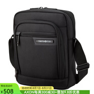 新秀麗（Samsonite）男士斜挎包高端單肩包 公文包上班族豎款10.1英寸電腦包商務男包 Black/黑色 男士包便攜包 高端 29*25.5厘米