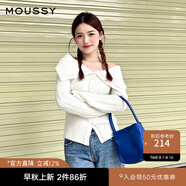 moussy新品軟糯一字領(lǐng)可拆卸修身針織開(kāi)衫010GA770-6360 013象牙色 均碼