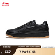 李寧（LI-NING）海川天跡元初板鞋男鞋秋季云科技減震經(jīng)典運動(dòng)鞋增高休閑鞋小白鞋 黑色(095天跡)-6 40