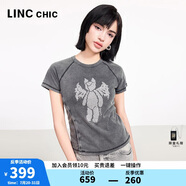 金羽杰2025年夏季新品小眾做舊圓領(lǐng)短袖T恤女裝短款半袖上衣S252FK216Y