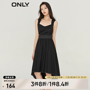 ONLY春夏氣質(zhì)設(shè)計感鏤空中長款吊帶連衣裙女|123207088 E39 黑美人BLACK BEAUT S (160) 80A
