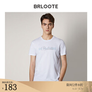 巴魯特（Brloote）短袖T恤男純棉高支舒適印花上衣夏裝 白色 185/104A