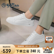 金利來（goldlion）男鞋時尚個性耐磨板鞋舒適系帶休閑鞋55323073920A-白色-42碼