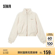 森馬（Semir）外套女短款顯高小個(gè)子溫柔氣質(zhì)2024冬季立領(lǐng)毛絨夾克109724108006