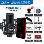 創(chuàng)意達(dá)藍(lán)調(diào)X6手機(jī)聲卡直播聲卡主播聲卡套裝YY抖音快手帶貨聲卡聲卡直播套裝主播網(wǎng)紅喊麥電音變聲變音 X6聲卡LD230麥克風(fēng)套裝