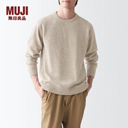 無印良品 MUJI 男式 美利奴羊毛 中針距圓領(lǐng)毛衣 AAD05A1A 長袖針織衫 燕麥色 XXL