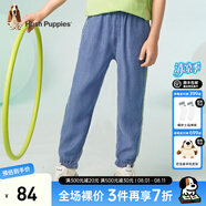 暇步士（Hush Puppies）童裝兒童男童夏裝褲子牛仔萊賽爾纖維吸濕透氣休閑梭織長(zhǎng)褲 藍(lán)牛仔 140 cm