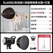 神牛（Godox）SL60IID二代SL60IIBi雙色溫直播補(bǔ)光燈LED攝影燈視頻常亮美顏拍照攝影棚賣貨打光柔光發(fā)絲燈 【8】SL60WII單燈-QR-P70深拋+燈架 SL60IID-白光版