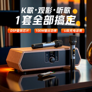 山水（SANSUI） 家庭ktv音響套裝功放卡拉ok一體機(jī)唱歌迷你桌面k歌專業(yè)設(shè)備家用藍(lán)牙音箱低音炮高音質(zhì)立體環(huán)繞 N16皮紋色 三分頻重低音KTV音響