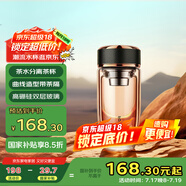 雷德夫（LEIDFOR）G21 雙層玻璃杯男士隔熱水杯茶水分離杯子保溫茶杯玫瑰金色 370ml