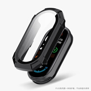 北勾適用小米手環(huán)10保護膜 小米10手環(huán)手表鋼化膜9nfc版貼膜pro保護殼新款手環(huán)表膜曲面屏防爆屏幕貼膜 【黑色】全包PC殼+鋼化膜【殼膜一體】 小米手環(huán)10陶瓷板
