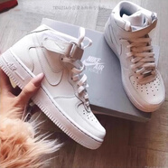 耐克（NIKE）AF1空軍一號Nike Air Force休閑板鞋運動女鞋CI0919 純白高幫- 366731-100 36
