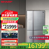 夏普667升原裝進(jìn)口五門(mén)電冰箱無(wú)中梁變溫室零度保鮮自動(dòng)制冰凈離子群殺菌嵌入式廚房冰箱SJ-PX80A-SL