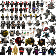 山頭林村中國積木馬桶人vs監控人人仔泰坦音箱人和電視人拼裝積木玩具 杏色 全套65款特惠價(jià)