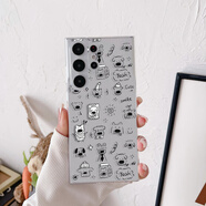 魅族（meizu）藝術(shù)旅行家適用于三星S24Ultra手機殼小眾note20ultra透明保護套S23U防摔透明男女款魅族21華為 漫畫(huà)小狗-軟殼全包鏡頭 三星Galaxy S25 Ultra