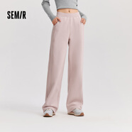森馬（Semir）休閑褲女發(fā)熱抗菌長(zhǎng)褲2024冬季氣質(zhì)搖粒絨純色闊腿褲109724127001