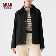 無印良品（MUJI）女式 不易沾水 燈芯絨領(lǐng)夾克 短款休閑外套 女裝 美拉德 BDE92C4S 黑色 M 160/84A